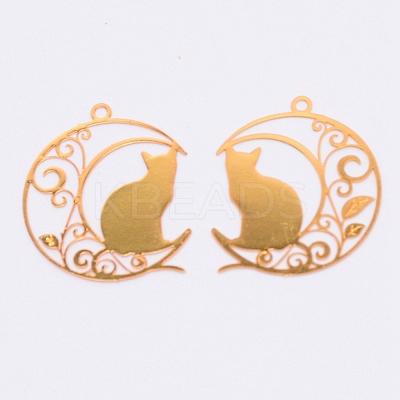 Brass Pendants KK-WH0035-27G-1
