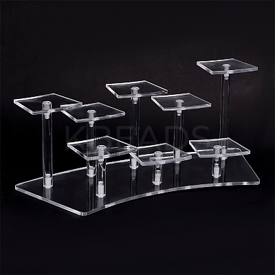 8-Slot Transparent Acrylic Minifigures Display Risers ODIS-WH0043-29A-1