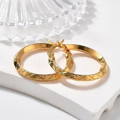 Ion Plating(IP) 304 Stainless Steel Hoop Earrings EJEW-L215-38G-1
