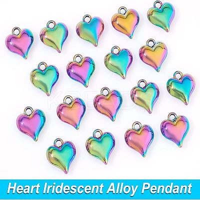 20Pcs Rainbow Color Alloy Pendants FIND-FH0003-57-1