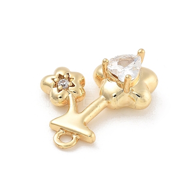 Brass Micro Pave Cubic Zirconia Pendants KK-D283-15G-1