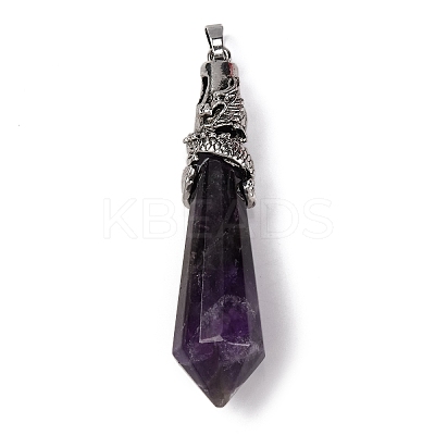 Natural Amethyst Pointed Big Pendants G-Q184-02K-AS-1