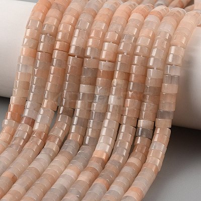 Natural Peach Moonstone Beads Strands G-M420-A07-01-1
