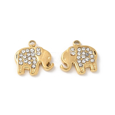 304 Stainless Steel Rhinestone Pendants STAS-Z122-49G-1