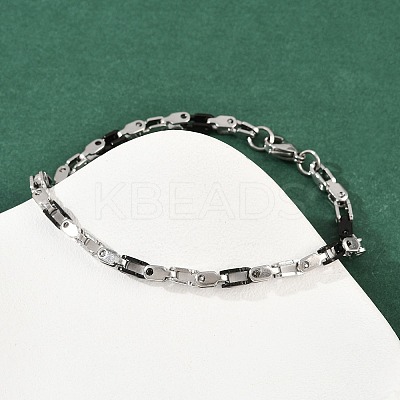 201 Stainless Steel Link Chain Bracelets for Men Women BJEW-B143-03PB-1