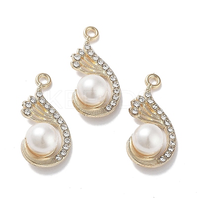 ABS Imitation Pearl Bead Pendants FIND-C042-02G-1