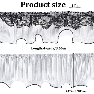 4 Yards Organza Pleated Lace Ribbon OCOR-CY0001-82-1