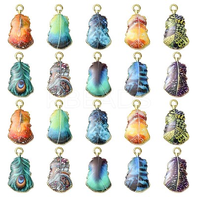 30Pcs 10 Styles Rack Plating Alloy Pendants ENAM-CJ0004-71-1