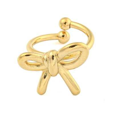 Ion Plating(IP) 304 Stainless Steel Open Cuff Rings for Women LS-RJEW-S409-01G-04-1