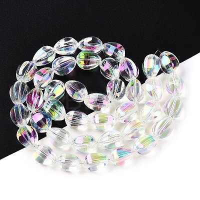 Electroplate Glass Beads Strands EGLA-T028-01C-1