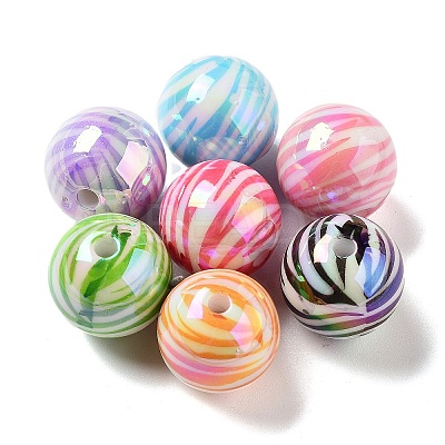 UV Plating Iridescent Acrylic Beads MACR-D032-03-1