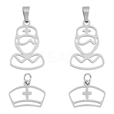 20Pcs 2 Style 201 Stainless Steel Pendants STAS-HY0001-16-1