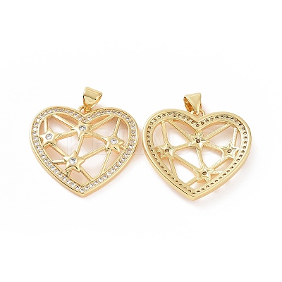 Brass Micro Pave Cubic Zirconia Pendants ZIRC-P106-04LG-02-1