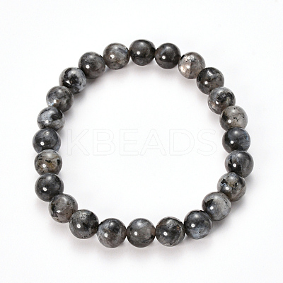 Natural Larvikite Beaded Stretch Bracelets BJEW-Q692-36-10mm-1