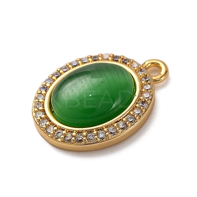 Brass Micro Pave Clear Cubic Zirconia Pendants KK-Z066-06G-02-1