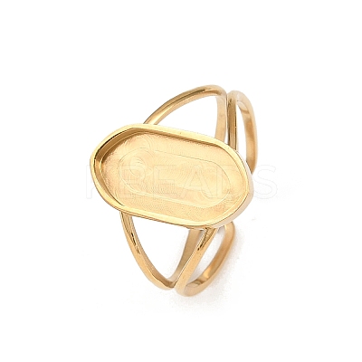 Real 18K Gold Plated 304 Stainless Steel Cuff Ring Components STAS-A191-12C-G-1