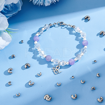 180Pcs 3 Style 304 Stainless Steel Crimp Beads Covers STAS-UN0051-55-1