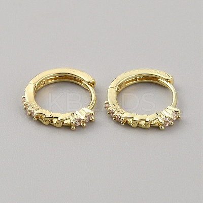 Clear Cubic Zirconia Curb Chains Shape Hoop Earrings EJEW-WH0004-41-1