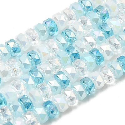 Ombre Effect Electroplate Glass Beads EGLA-F168-01-1