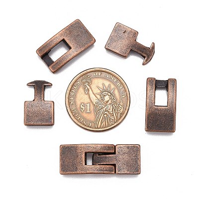 Tibetan Style Snap Lock Clasps TIBE-LF11313Y-R-LF-1