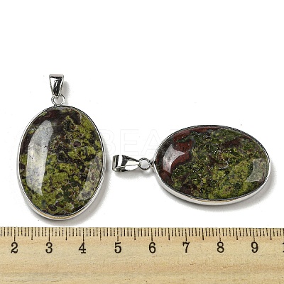 Natural Dragon Blood Jasper Pendants G-H304-06P-1