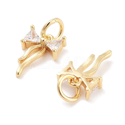 Brass Micro Pave Cubic Zirconia Pendants KK-P271-23G-1