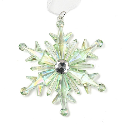 Christmas Transparent Plastic Pendant Decoration HJEW-G022-01D-1
