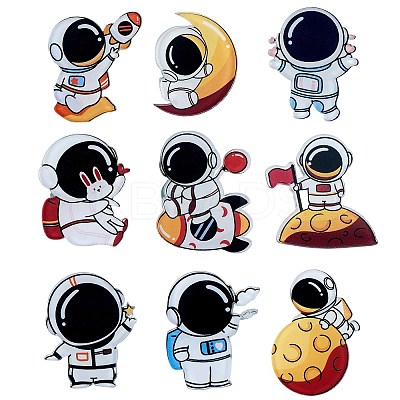 9Pcs 9 Style Astronaut Brooch Pins JEWB-SZ0001-36-1