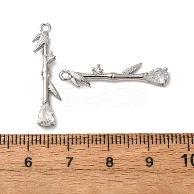 Brass Micro Pave Clear Cubic Zirconia Pendants KK-Z112-27P-1