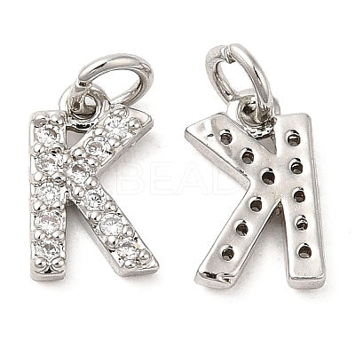 Brass Micro Pave Grade AAA Cubic Zirconia Charms ZIRC-P067-11P-K-NR-1