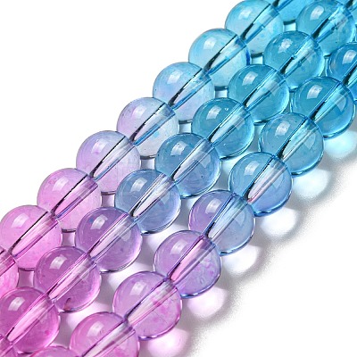 Dyed & Heated Synthetic Quartz Beads Strands G-P502-01C-02-1