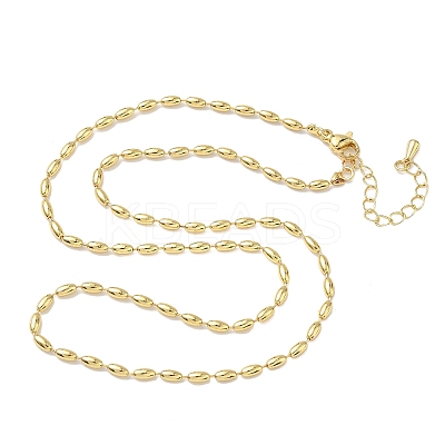 2.5MM Brass Rice Ball Chain Necklaces NJEW-P339-04G-1
