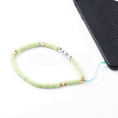 Polymer Clay Heishi Beaded Mobile Straps HJEW-JM00464-02-1