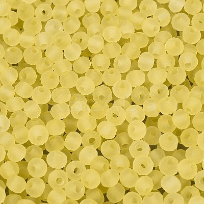 FGB Frosted Transparent Glass Seed Beads SEED-N013-04A-02-1