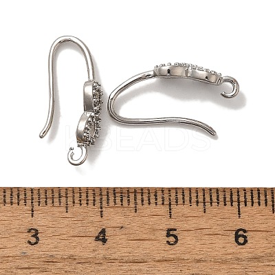 Rack Plating Brass Micro Pave Clear Cubic Zirconia Earring Hooks KK-A231-03P-1