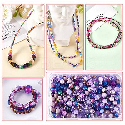 2 Bag Glass Round Beads Set JX547N-1