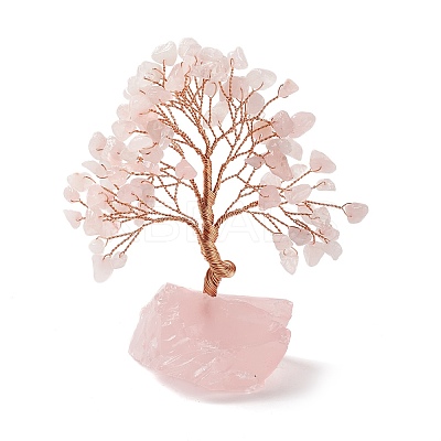 Natural Rose Quartz Tree Display Decoration DJEW-G027-08RG-03-1