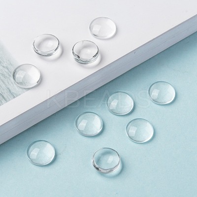 Transparent Glass Cabochons X-GGLA-R026-10mm-1
