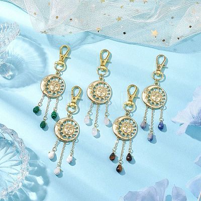Alloy Moon & Sun Pendant Decorations HJEW-JM02002-1