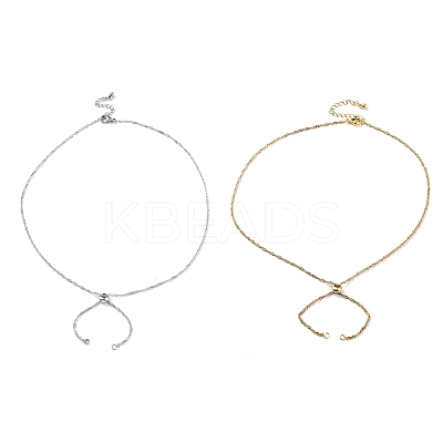 2Pcs 2 Colors 304 Stainless Steel Singapore Chain Necklace Making AJEW-JB01333-1