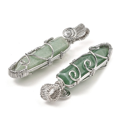 Natural Green Aventurine Pendants G-K338-28P-05-1