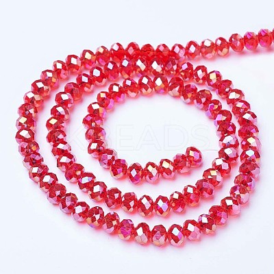 Electroplate Glass Beads Strands X-EGLA-A034-T6mm-B06-1