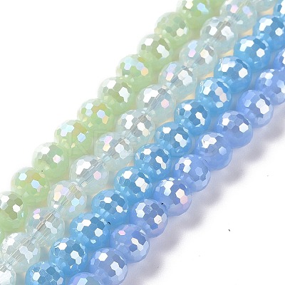 Electroplate Imitation Jade Glass Beads Strands GLAA-E036-12-M-1