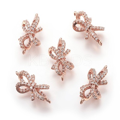 Eco-Friendly Brass Micro Pave Cubic Zirconia Links KK-F774-14-NR-1