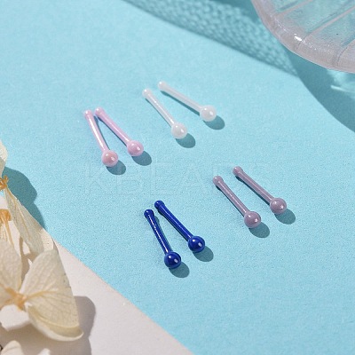 Hypoallergenic Bioceramics Zirconia Ceramic Round Ball Nose Bone Rings AJEW-Z014-03-1
