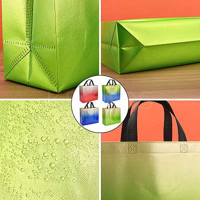 12Pcs 4 Colors Non-Woven Reusable Folding Gift Bags with Handle ABAG-GF0001-29A-1