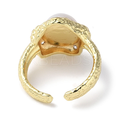 Rack Plating Brass Micro Pave Cubic Zirconia Open Ring RJEW-K247-05G-1