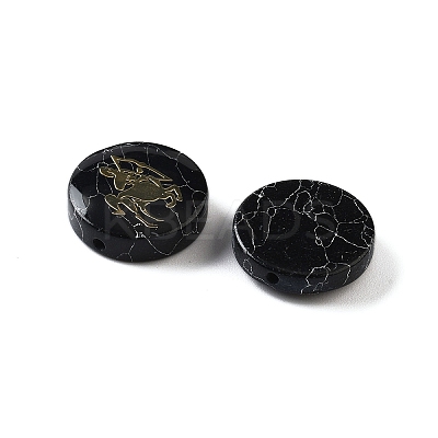 Dyed Black Synthetic Turquoise Beads G-F775-B02-1