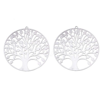 Non-Tarnish 201 Stainless Steel Filigree Pendants LS-X-STAS-R102-37P-1