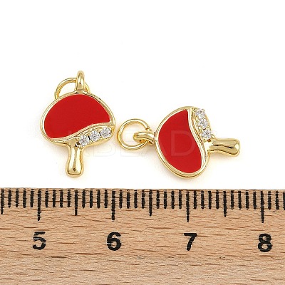 Brass Micro Pave Cubic Zirconia Charms KK-C114-07G-1